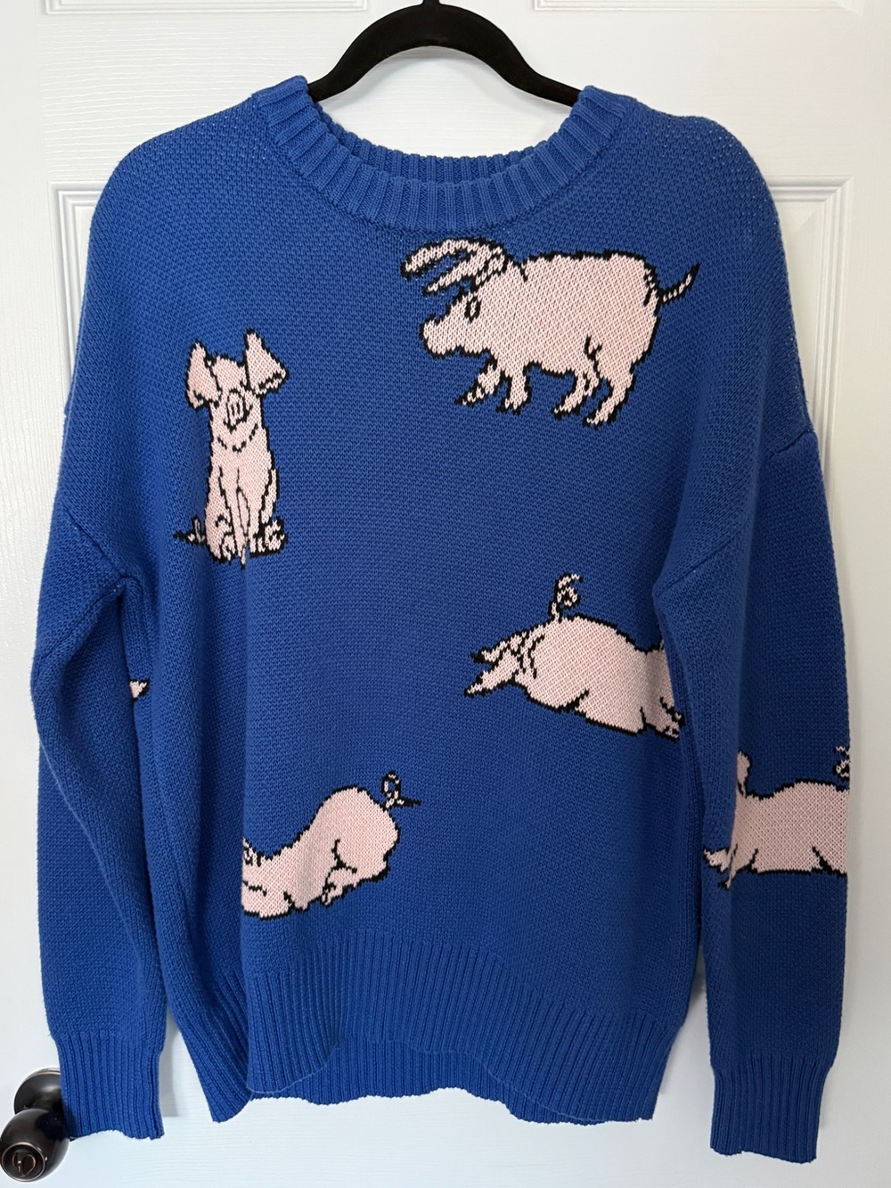 Pig Print Knit Sweater